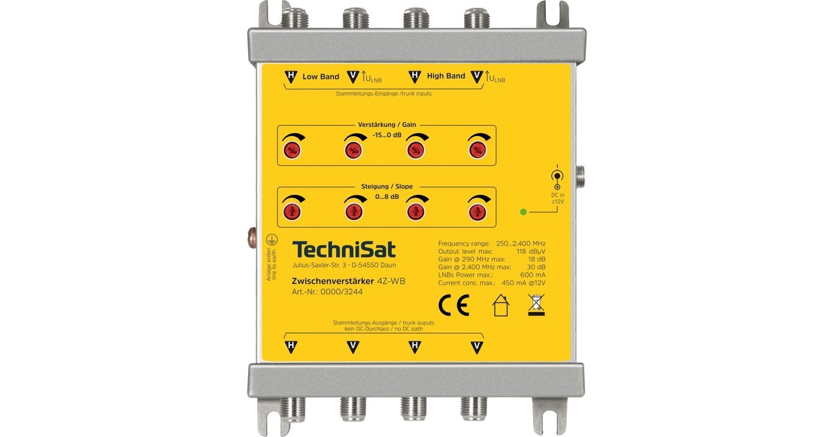 TechniSat Zwischenverstärker 4Z-WB(silber/gelb)