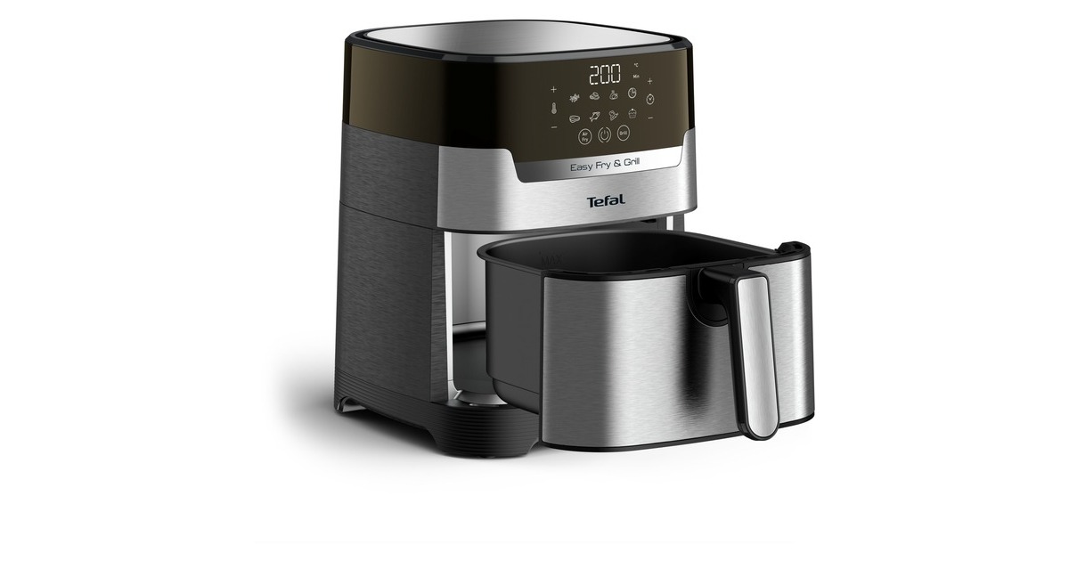Tefal 2-in-1 Easy Fry & Grill Deluxe EY 505D, Heißluftfritteuse(edelstahl/schwarz)