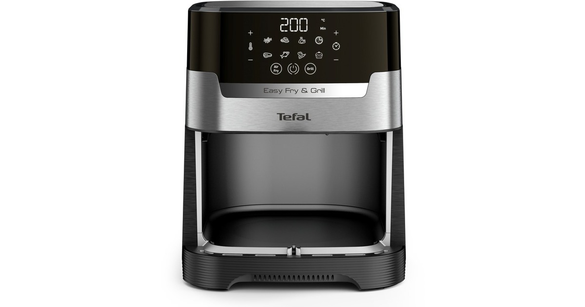 Tefal 2-in-1 Easy Fry & Grill Deluxe EY 505D, Heißluftfritteuse(edelstahl/schwarz)