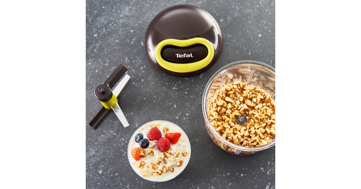 Tefal 5-Sekunden Zerkleinerer, Maxi-Kit mit 4 Klingen(schwarz/grün, manuell, 900ml)