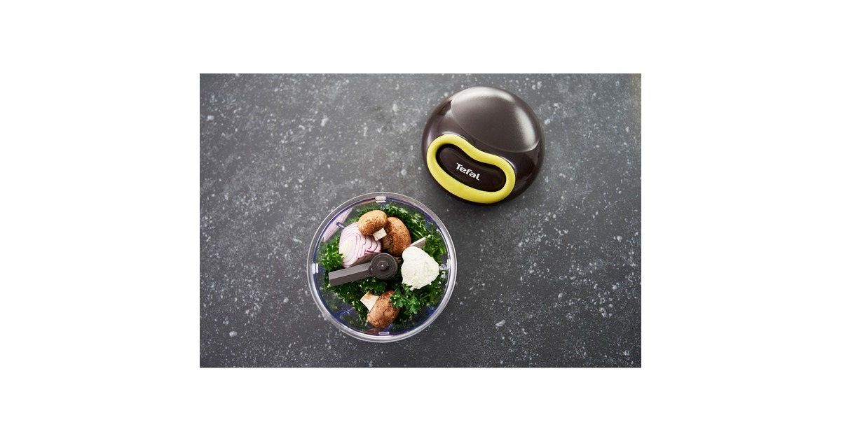 Tefal 5-Sekunden Zerkleinerer, Maxi-Kit mit 4 Klingen(schwarz/grün, manuell, 900ml)