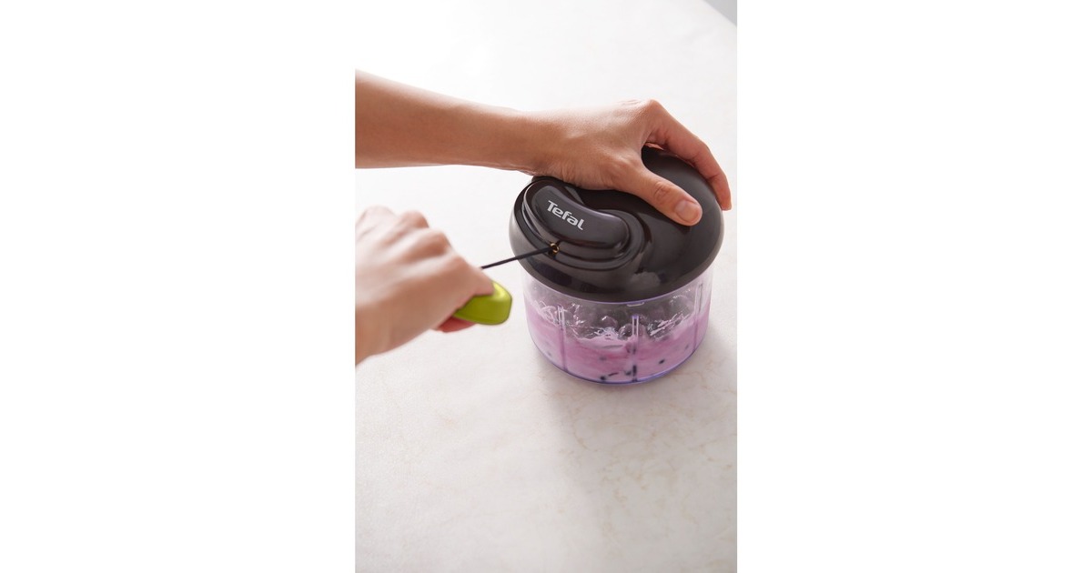Tefal 5-Sekunden Zerkleinerer, Maxi-Kit mit 4 Klingen(schwarz/grün, manuell, 900ml)