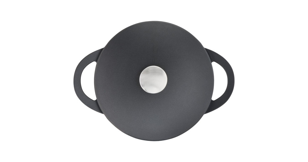 Tefal Aluguss-Schmortopf Trattoria, Ø 24cm(schwarz, mit Deckel)