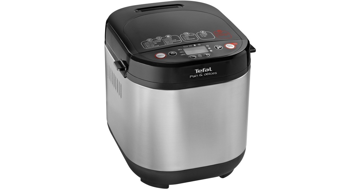Tefal Brotbackautomat Pain & Délices(schwarz/edelstahl, 720 Watt, für Brote bis 1kg)