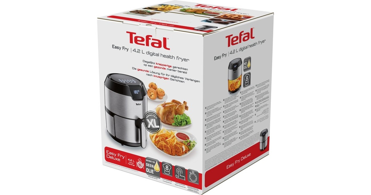Tefal Easy Fry Deluxe EY401D, Heißluftfritteuse(edelstahl/schwarz)