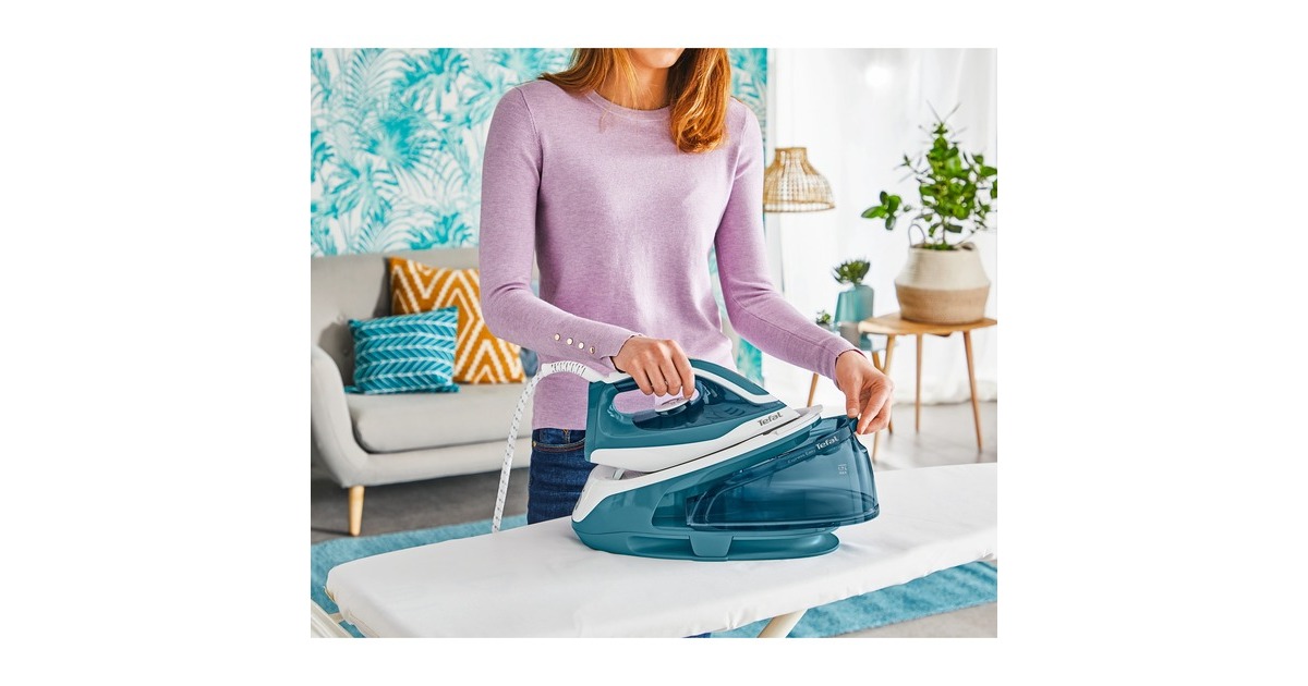 Tefal Express Easy SV 6131, Dampfbügelstation(weiß/türkis)