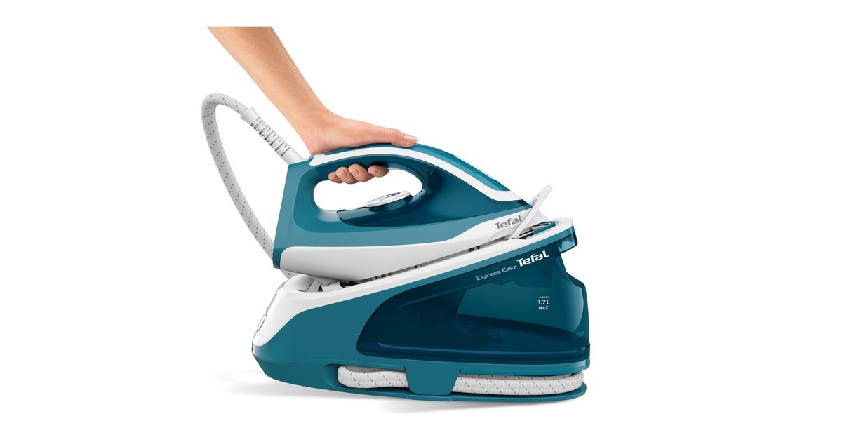 Tefal Express Easy SV 6131, Dampfbügelstation(weiß/türkis)