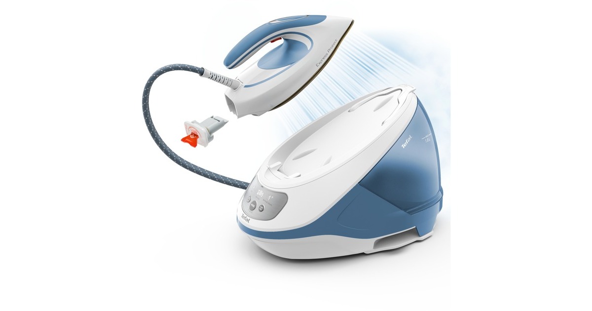 Tefal Express Protect SV 9202, Dampfbügelstation(weiß/blau)