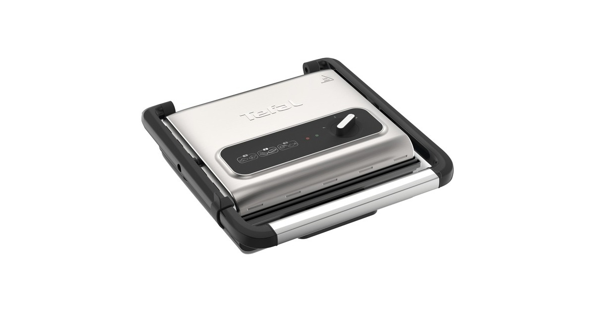 Tefal Kontaktgrill Inicio Adjust GC242D(edelstahl/schwarz, 2.000 Watt)