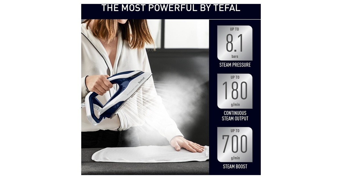 Tefal Pro Express Vision GV9812, Dampfbügelstation(blau/weiß)