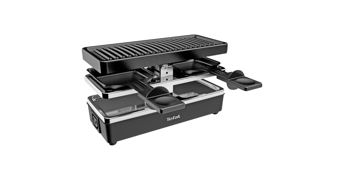 Tefal Raclette-Grill Plug&Share RE2308(schwarz/silber, 400 Watt, für 2 Personen, erweiterbar) Tefal Raclette-Grill Plug&Share RE2308(schwarz/silber, 400 Watt, für 2 Personen, erweiterbar)
