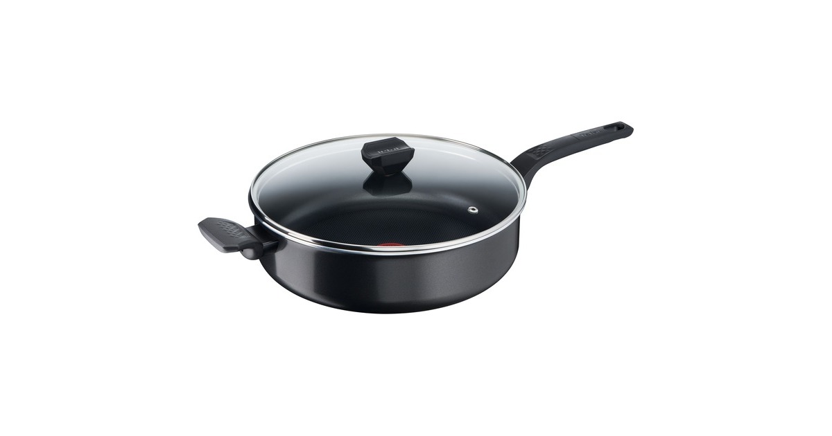 Tefal Schmorpfanne Easy Cook & Clean, Ø 24cm(schwarz, mit Glasdeckel)