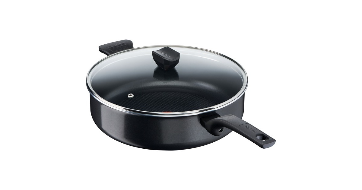 Tefal Schmorpfanne Easy Cook & Clean, Ø 24cm(schwarz, mit Glasdeckel)