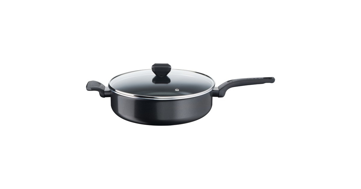 Tefal Schmorpfanne Easy Cook & Clean, Ø 24cm(schwarz, mit Glasdeckel)