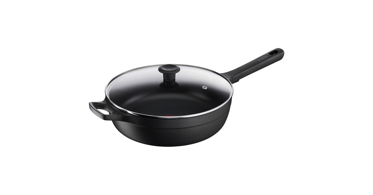 Tefal Schmorpfanne Trattoria Pro, Ø 28cm(schwarz, mit Glasdeckel)