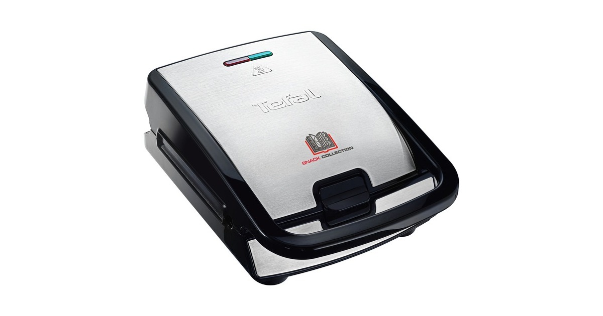 Tefal Snack Collection Set SW854D, Sandwichmaker(edelstahl/schwarz, 700 Watt, mit 4 Platten-Sets)