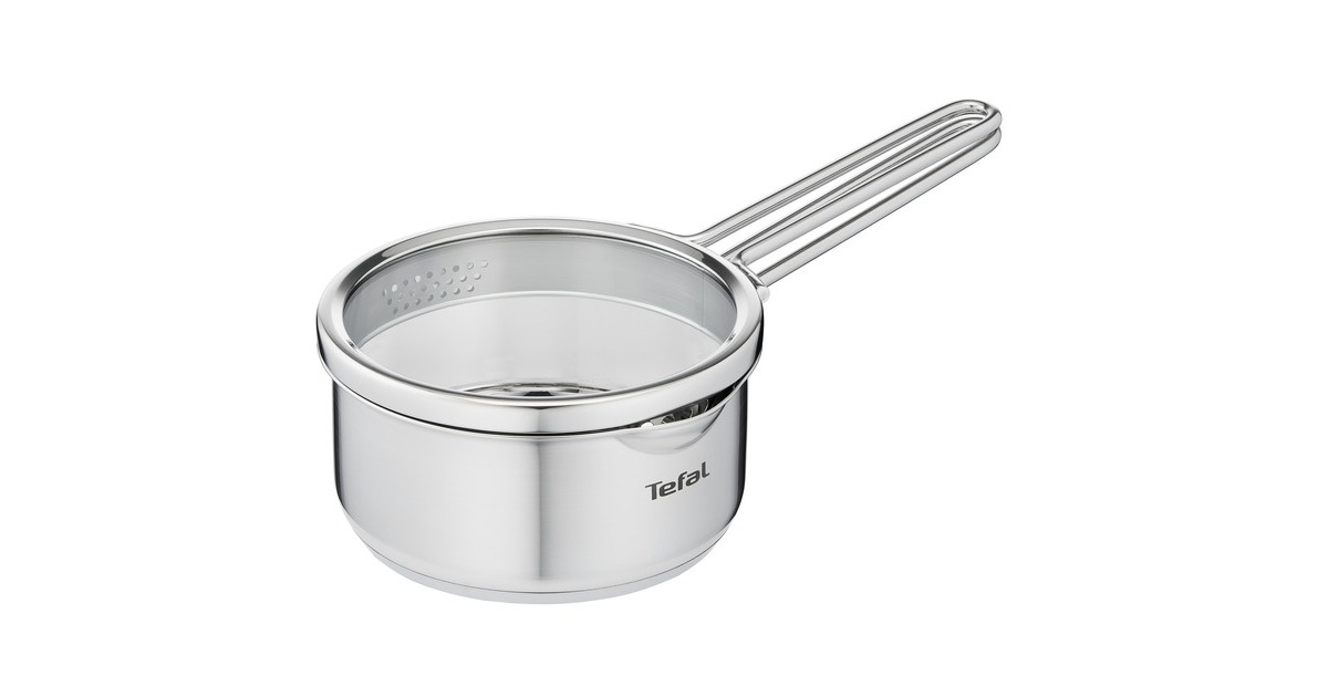Tefal Stielkasserolle Nordica, Ø 16cm, Topf(edelstahl, mit Glas-Siebdeckel)