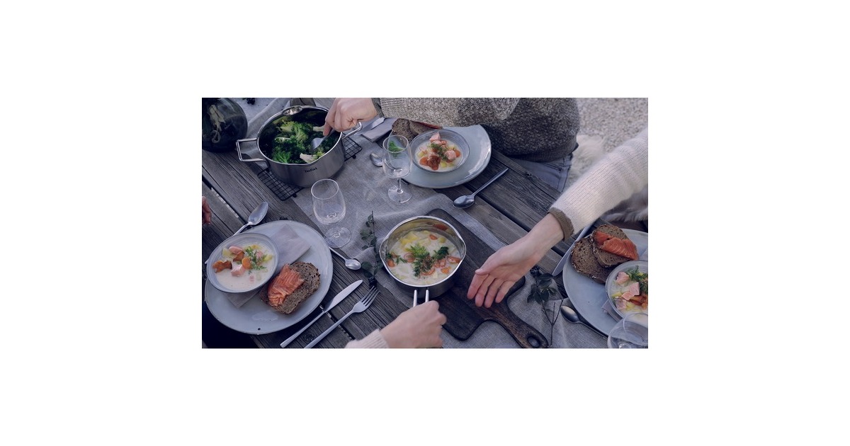 Tefal Topf-Set Nordica H852S3, Ø 16cm/20cm/24cm(edelstahl, 3-teilig, mit Glas-Siebdeckel)