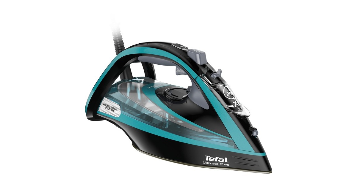 Tefal Ultimate Pure FV 9844, Dampfbügeleisen(schwarz/türkis)