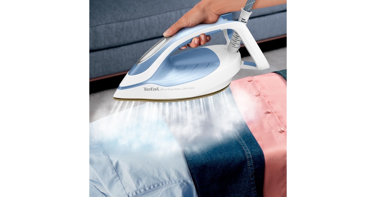 Tefal Ultragliss+ Anti-Kalk FV6846E1, Dampfbügeleisen(blau/weiß)