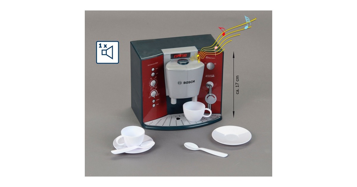 Theo Klein Bosch Kaffeemaschine mit Sound, Kinderhaushaltsgerät(rot/grau)