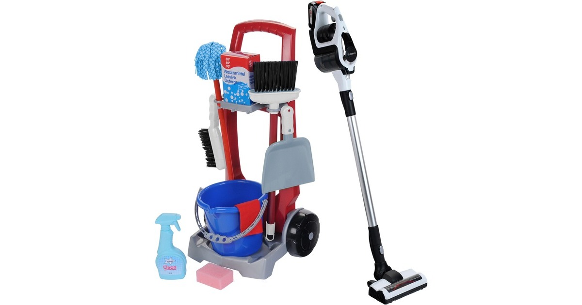 Theo Klein Bosch Staubsauger Unlimited mit Putzwagen, Kinderhaushaltsgerät