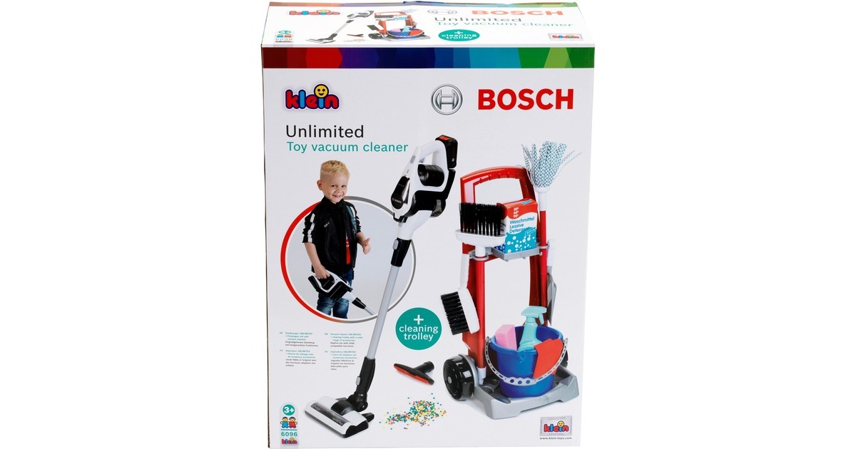 Theo Klein Bosch Staubsauger Unlimited mit Putzwagen, Kinderhaushaltsgerät