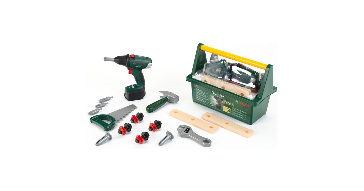 Theo Klein Bosch Tool Box mit Akkuschrauber, Kinderwerkzeug