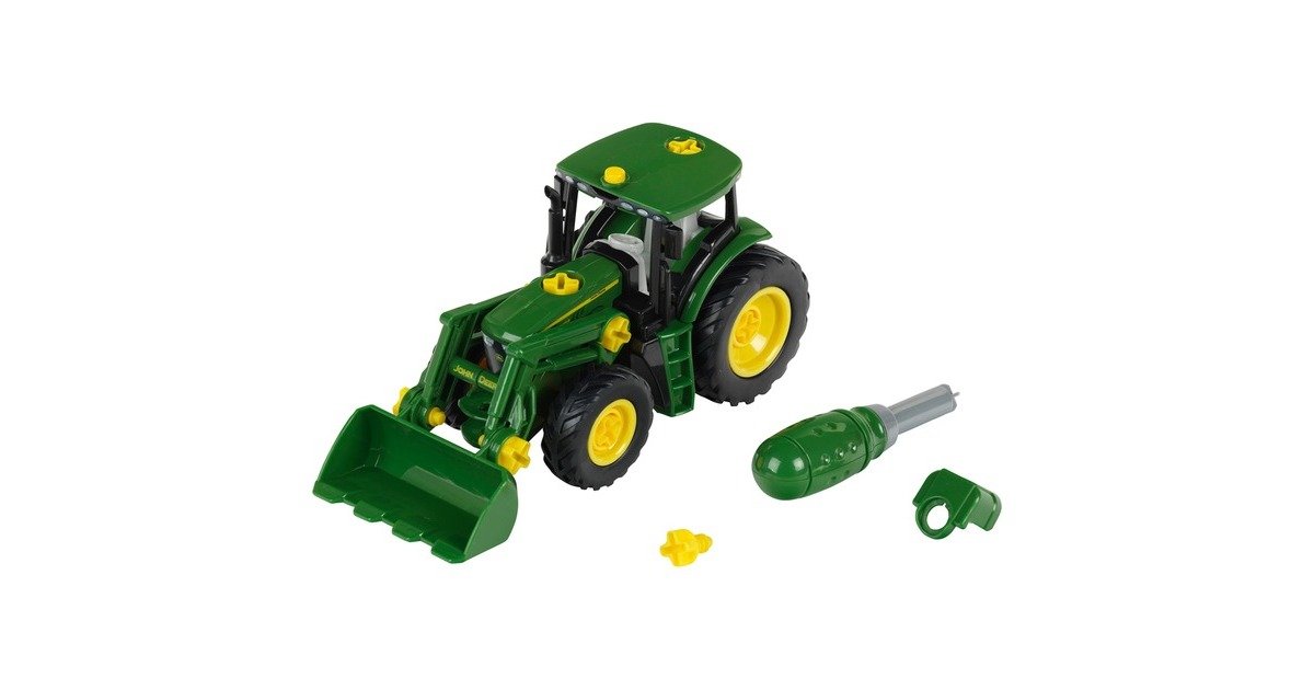 Theo Klein John Deere-Traktor mit Frontlader und Gewicht, Spielfahrzeug(grün)
