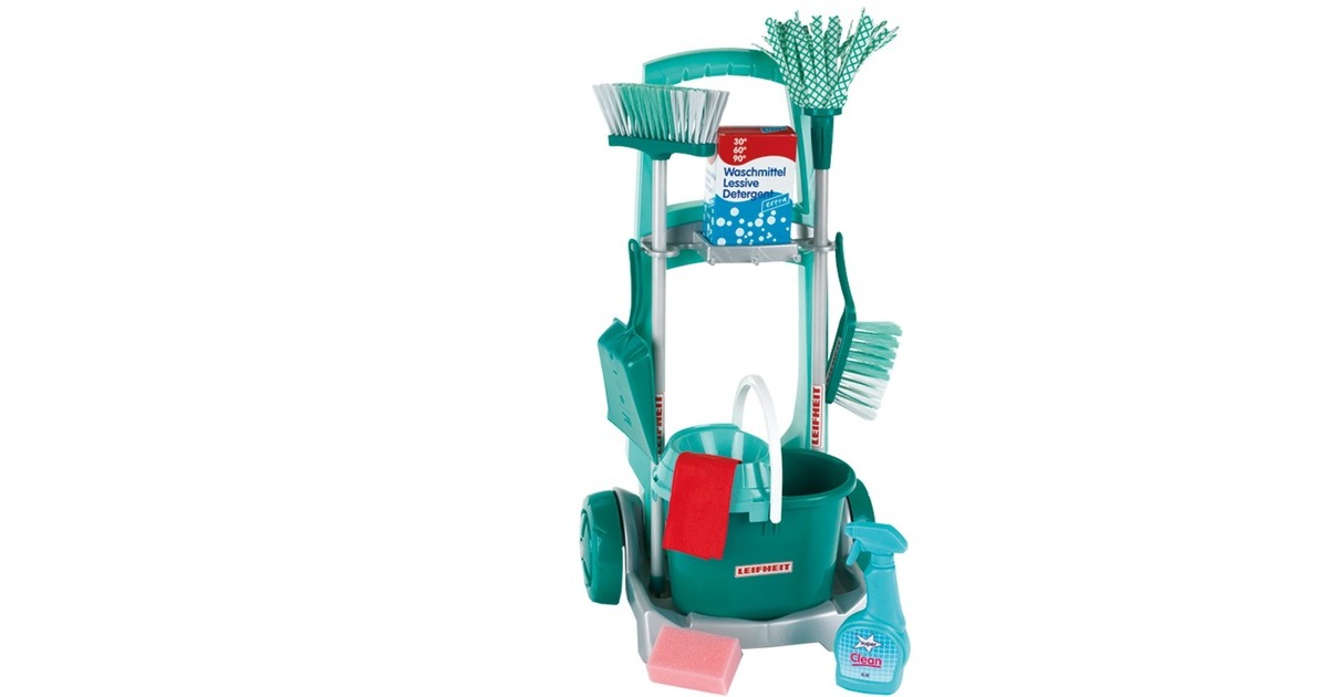 Theo Klein Leifheit Putzwagen mit Zubehör, Kinderhaushaltsgerät