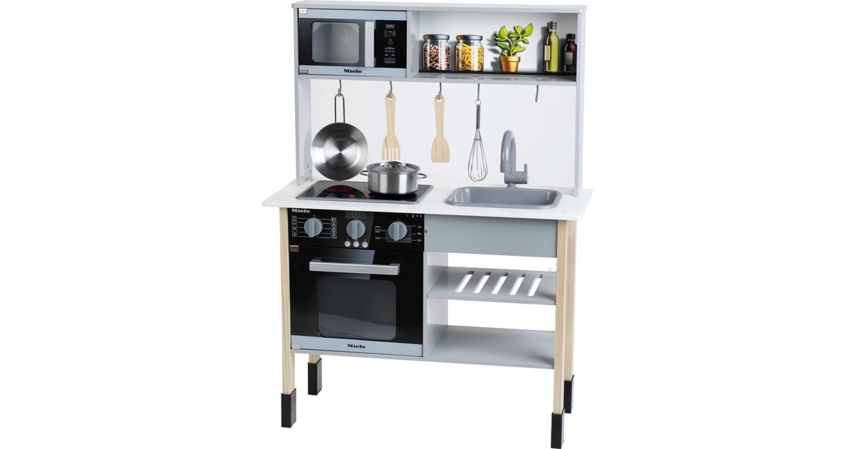Theo Klein Miele Holz-Spielzeugküche, Spielküche(hellgrau)