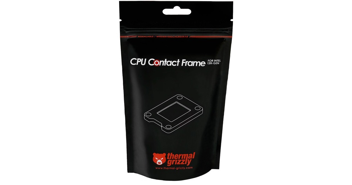 Thermal Grizzly CPU Contact Frame, CPU-Kühler(schwarz, Intel 13th & 14th Gen CPU)