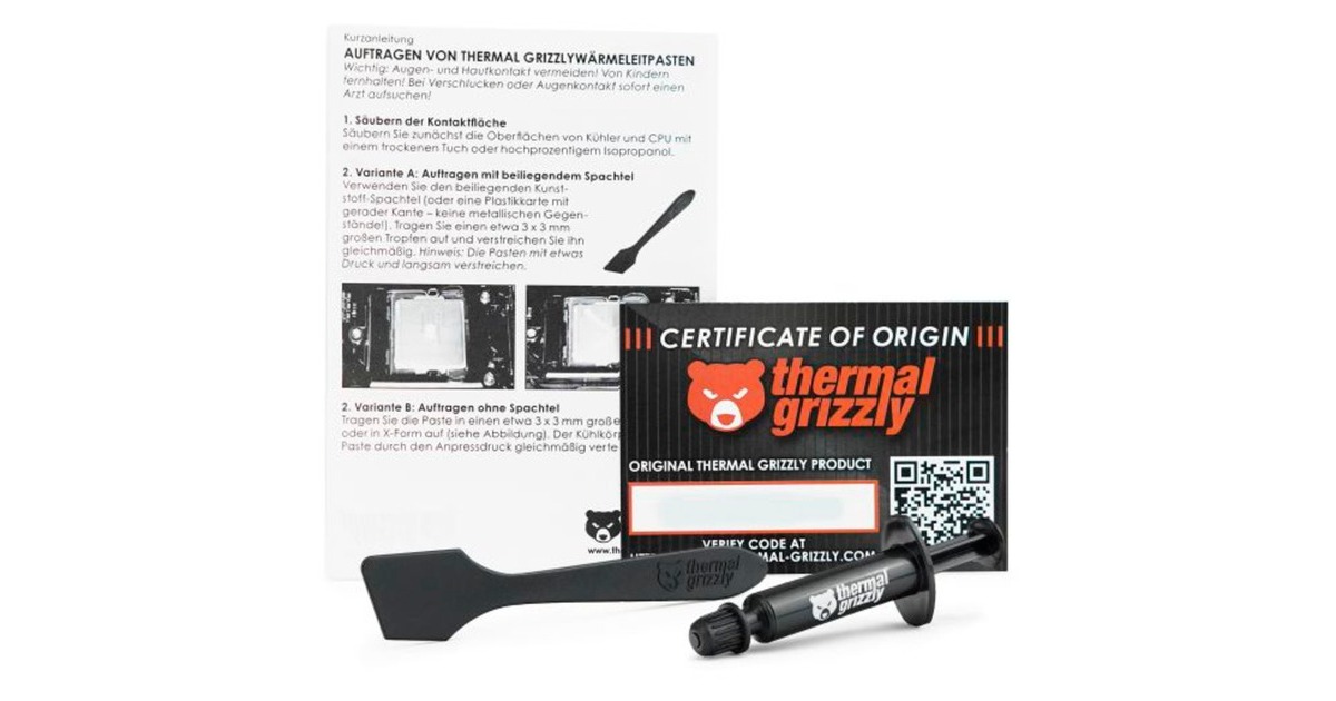 Thermal Grizzly Hydronaut 1 g / 0,27 ml, Wärmeleitpasten(grau)