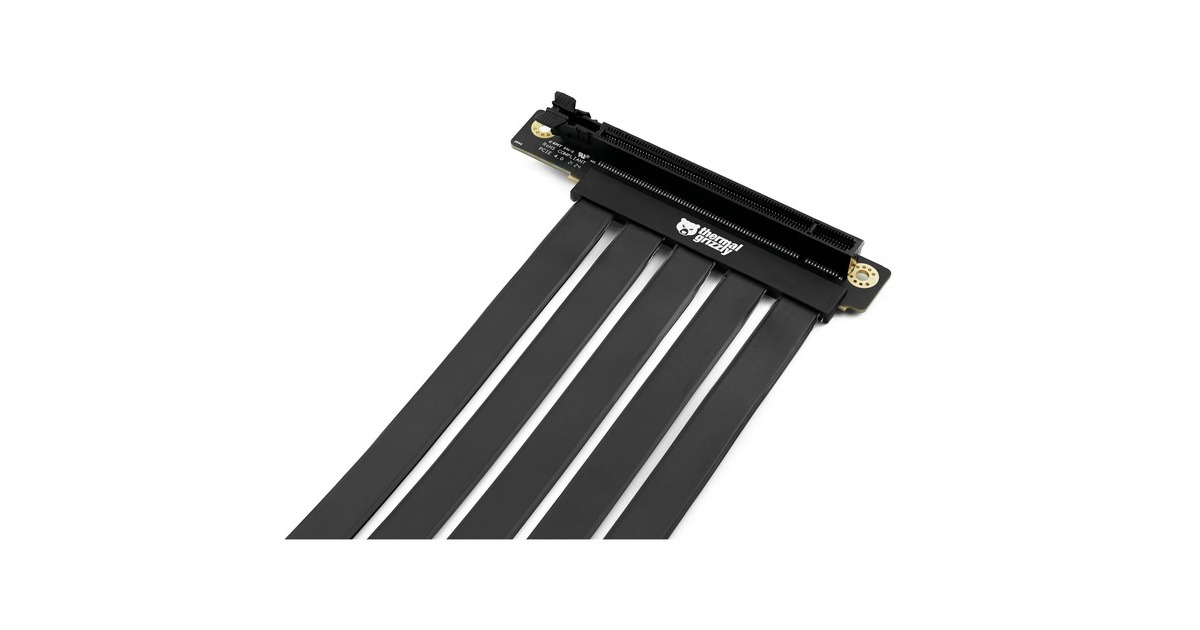 Thermal Grizzly Riser Cable PCIe 4.0x16, Verlängerungskabel(schwarz, 30cm)