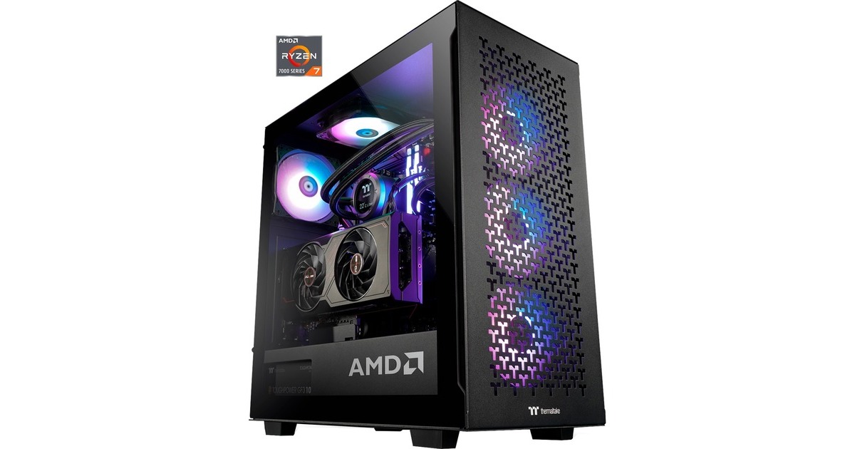 Thermaltake AMD Pro Edition, Gaming-PC(schwarz/transparent, Windows 11 Home 64-Bit)