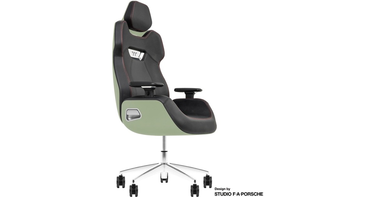 Thermaltake ARGENT E700 Design by Studio F. A. Porsche, Gaming-Stuhl(grün/schwarz, Matcha Green)