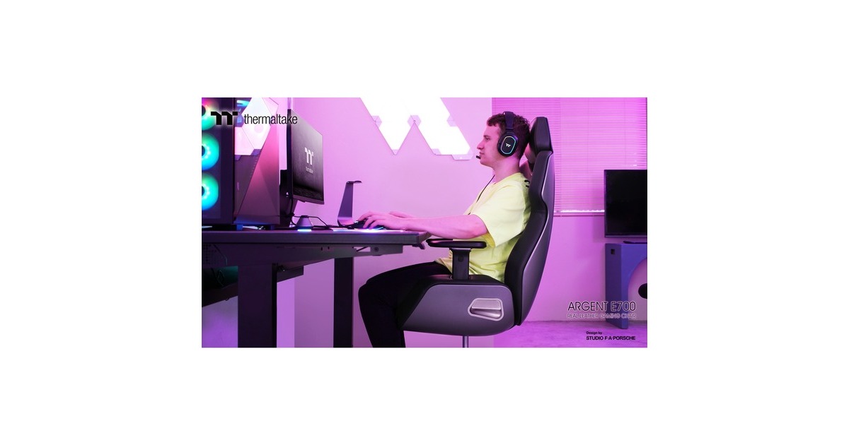 Thermaltake ARGENT E700 Design by Studio F. A. Porsche, Gaming-Stuhl(petrol/schwarz, Ocean Blue)