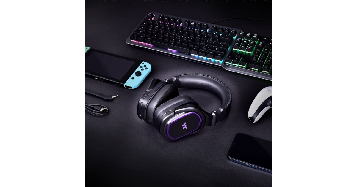 Thermaltake ARGENT H5 RGB Wireless, Gaming-Headset(schwarz, USB-C, Klinke)