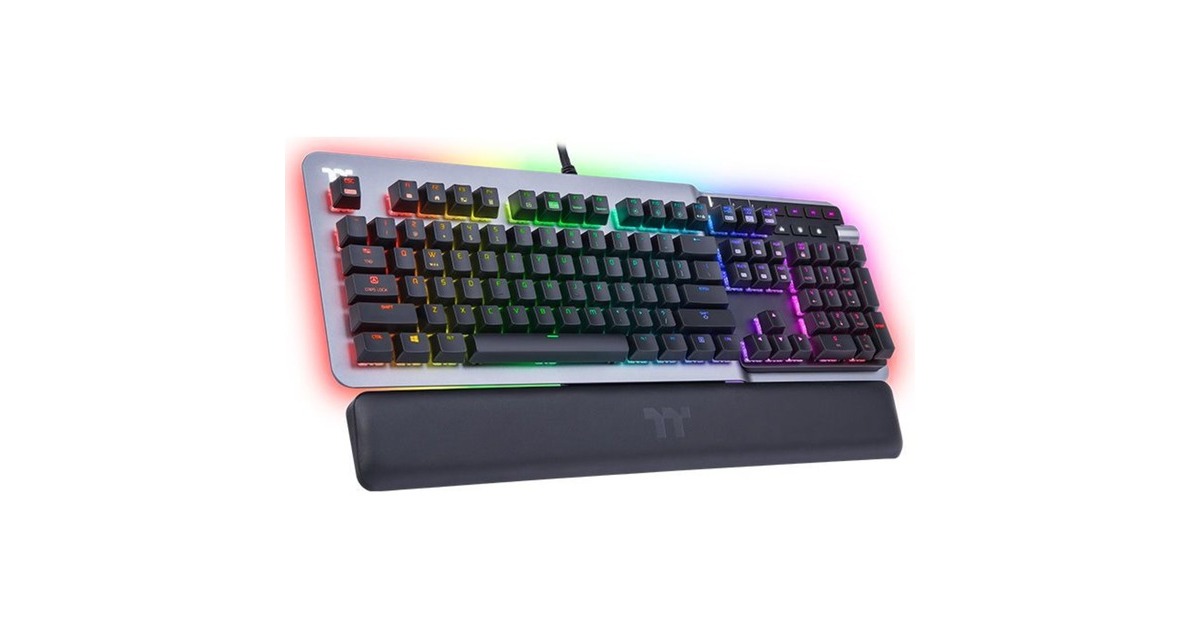 Thermaltake ARGENT K5 RGB, Gaming-Tastatur(titan/schwarz, DE-Layout, Cherry MX RGB Blue)