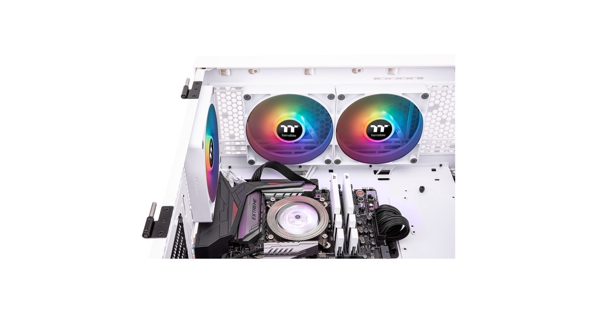 Thermaltake CT140 ARGB Sync PC Cooling Fan White, Gehäuselüfter(weiß, 2er Pack)
