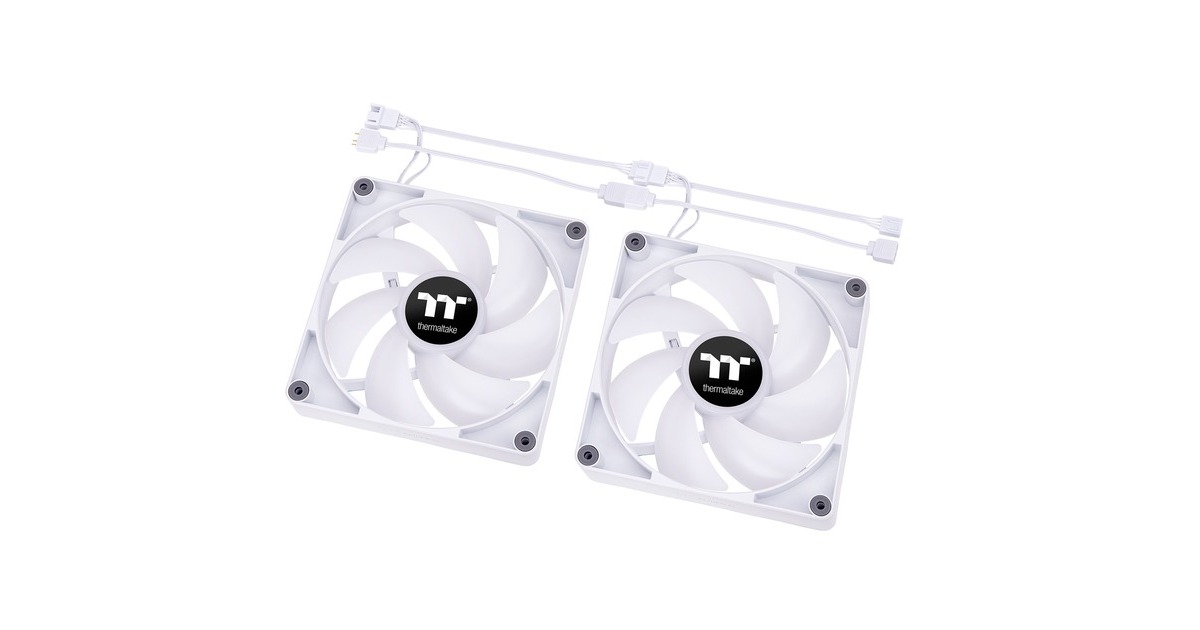 Thermaltake CT140 ARGB Sync PC Cooling Fan White, Gehäuselüfter(weiß, 2er Pack)