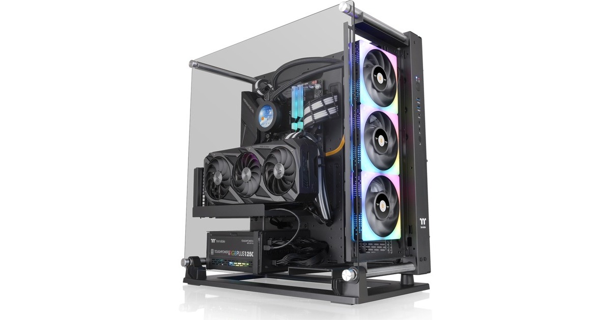 Thermaltake Core P3 TG Pro, Bench/Show-Gehäuse(schwarz, Tempered Glass)