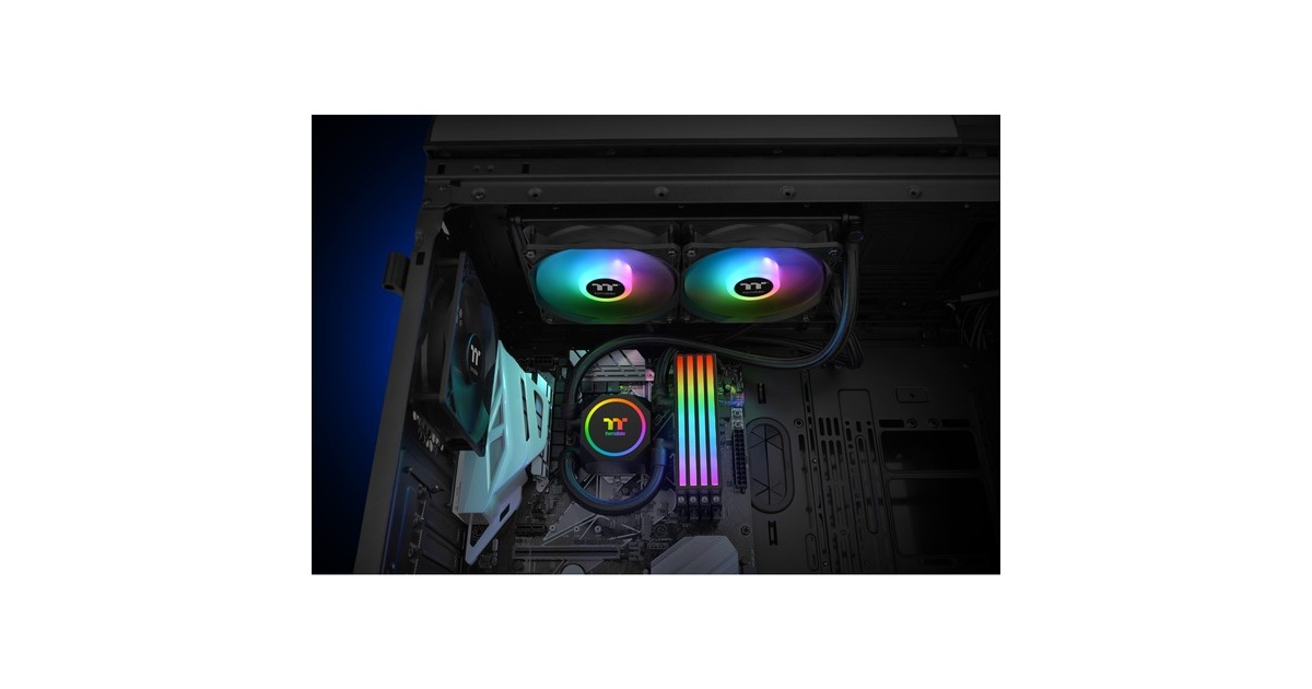 Thermaltake Floe RC240 CPU & Memory AIO Liquid Cooler 240mm, Wasserkühlung(schwarz)