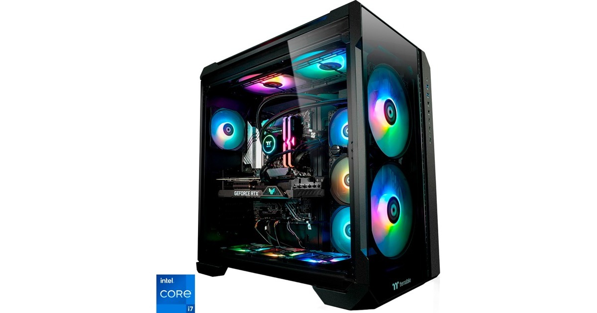 Thermaltake Ganymed V2 Black, Gaming-PC(schwarz/transparent, Windows 11 Home 64-Bit)