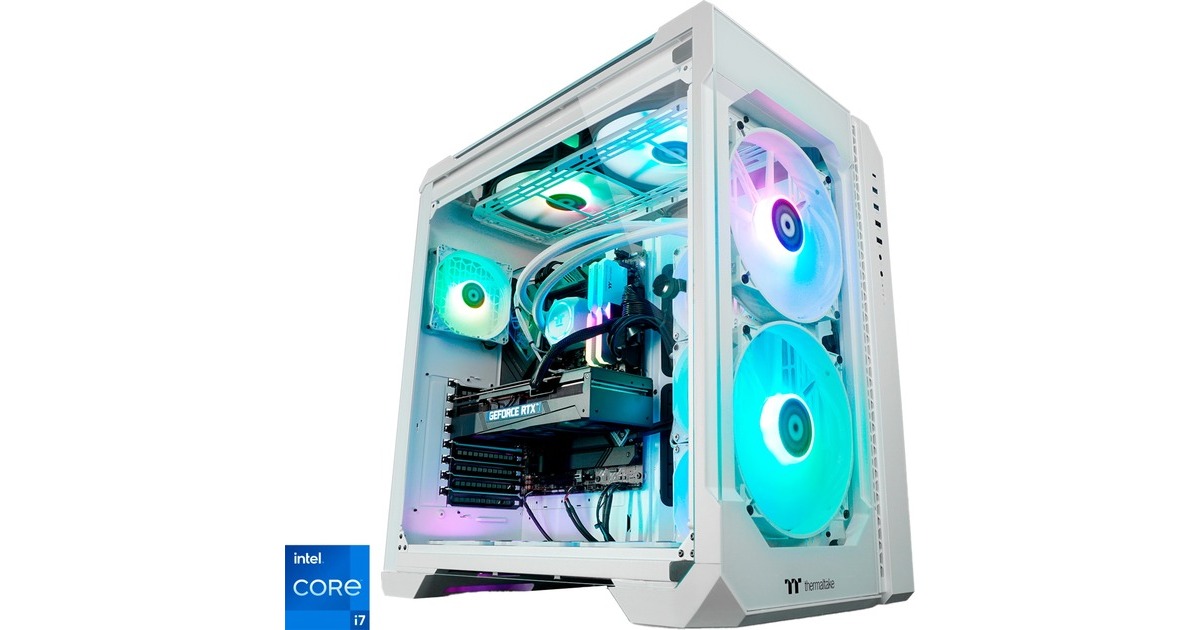 Thermaltake Ganymed V2 Snow, Gaming-PC(weiß/transparent, Windows 11 Home 64-Bit)