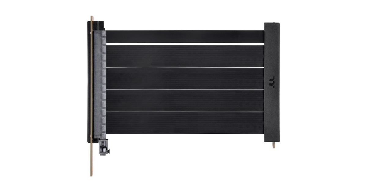 Thermaltake PCI-E 4.0 Dual 90° Riser Cable, Kabel(schwarz, 13cm)