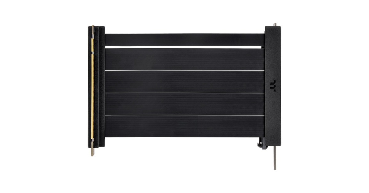Thermaltake PCI-E 4.0 Dual 90° Riser Cable, Kabel(schwarz, 13cm)