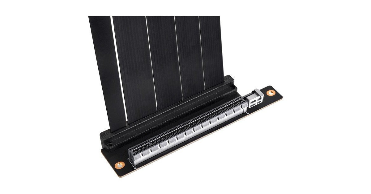 Thermaltake PCI-E 4.0 Dual 90° Riser Cable, Kabel(schwarz, 13cm)