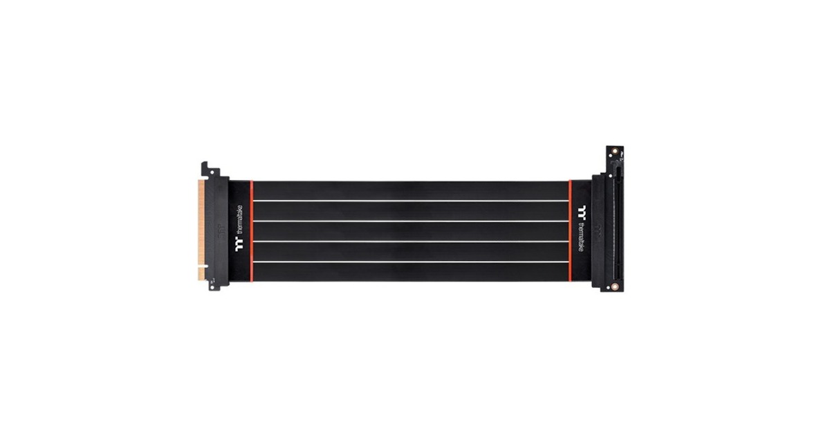 Thermaltake PCIe 90° Extender Kabel 4.0 16x 30cm, Verlängerungskabel(schwarz, abgewinkelt)