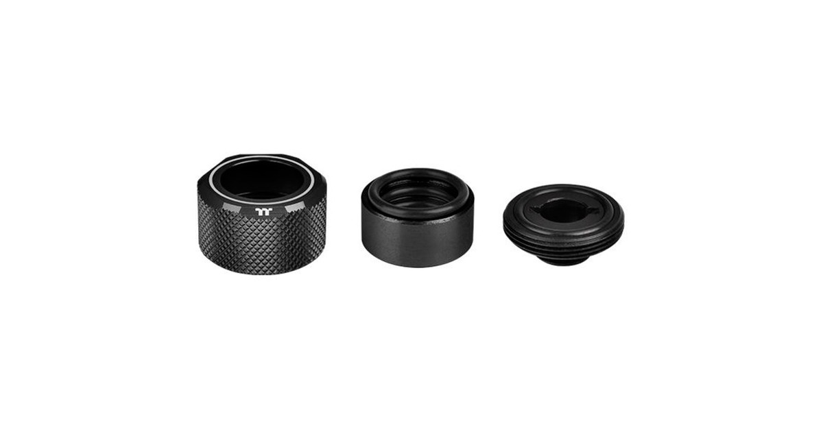 Thermaltake Pacific C-PRO G1/4 PETG Tube 16mm OD Compression – Black, Verbindung(schwarz, 6 Stück)